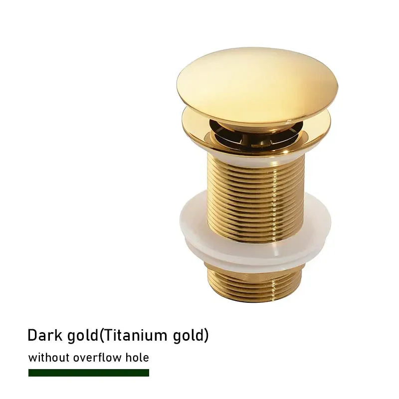 Drain plug with push-down pop-up – brass | 11 colors | With or without overflow Stornfield