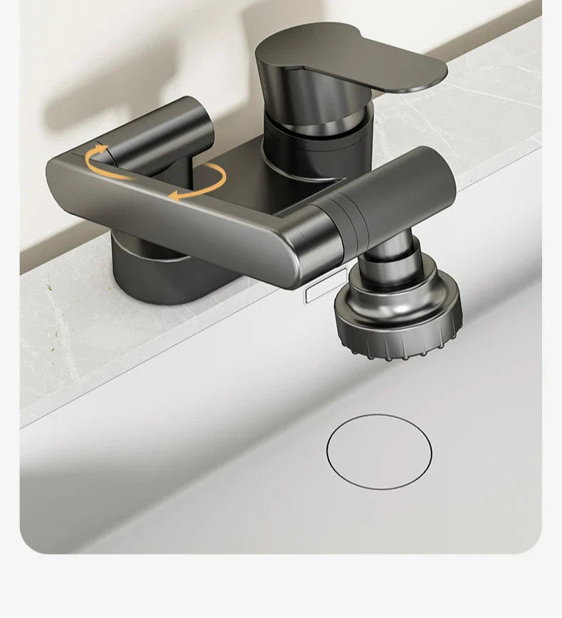 Aqua Twist Duo-Flex Basin Mixer – 360° swiveling two-hole faucet for hot and cold water Stornfield