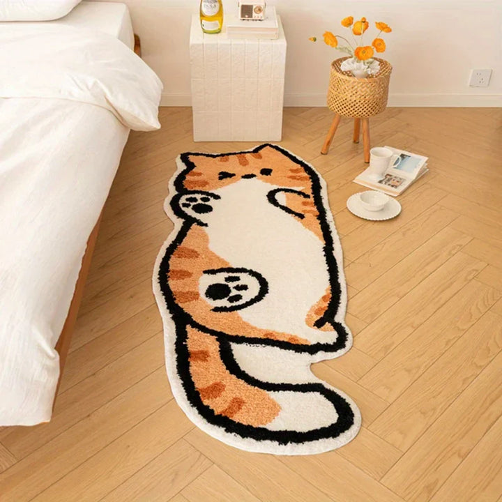 Playful Cat Area Irregular Rug | Stornfield