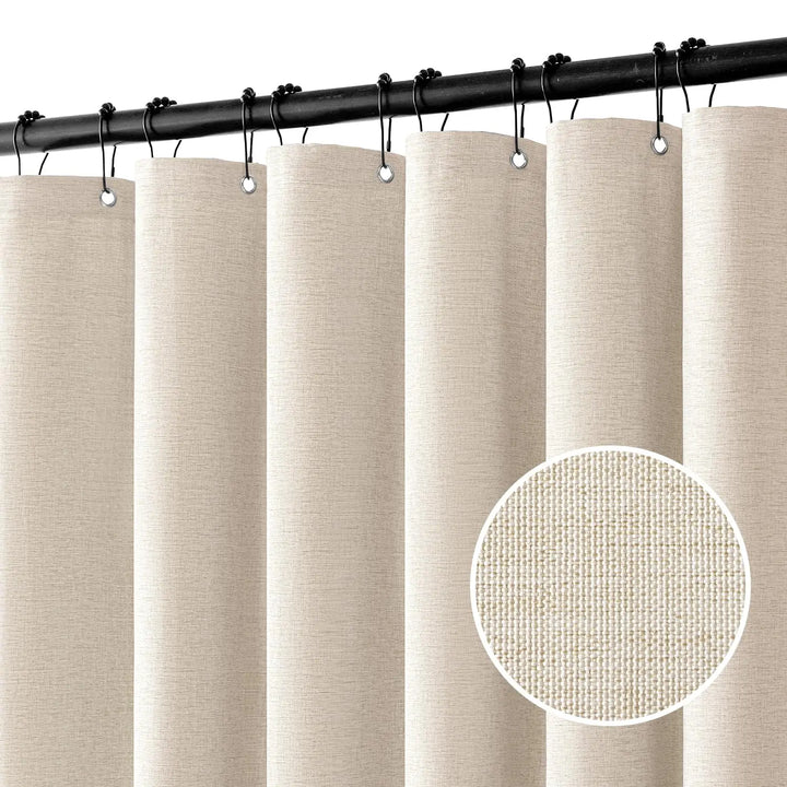 Luxurious linen shower curtain – Waterproof and thick Stornfield faux linen