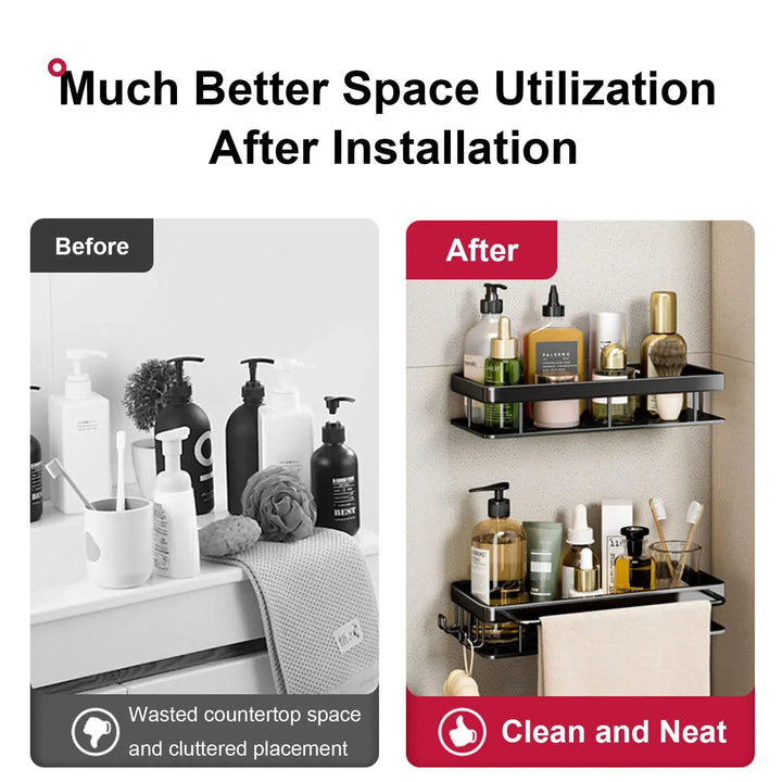 Shower shelf without drilling aluminum | Stornfield
