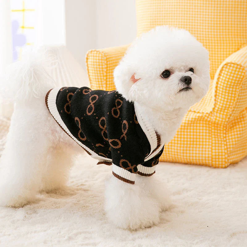 Stornfield striped knit warm dog cardigan