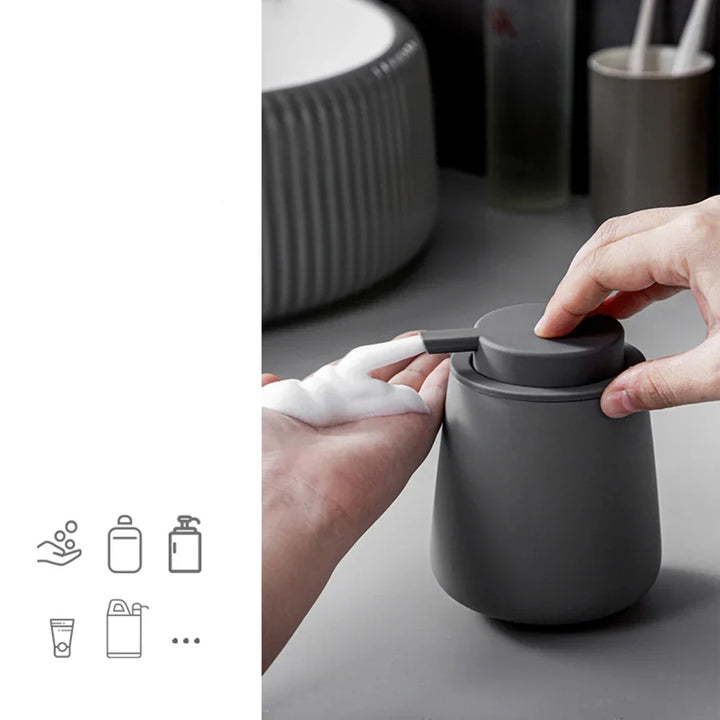 CeramiLux 300 ml Luxury Soap Dispenser made of Ceramic – for Soap, Shampoo, Conditioner or Lotion Stornfield