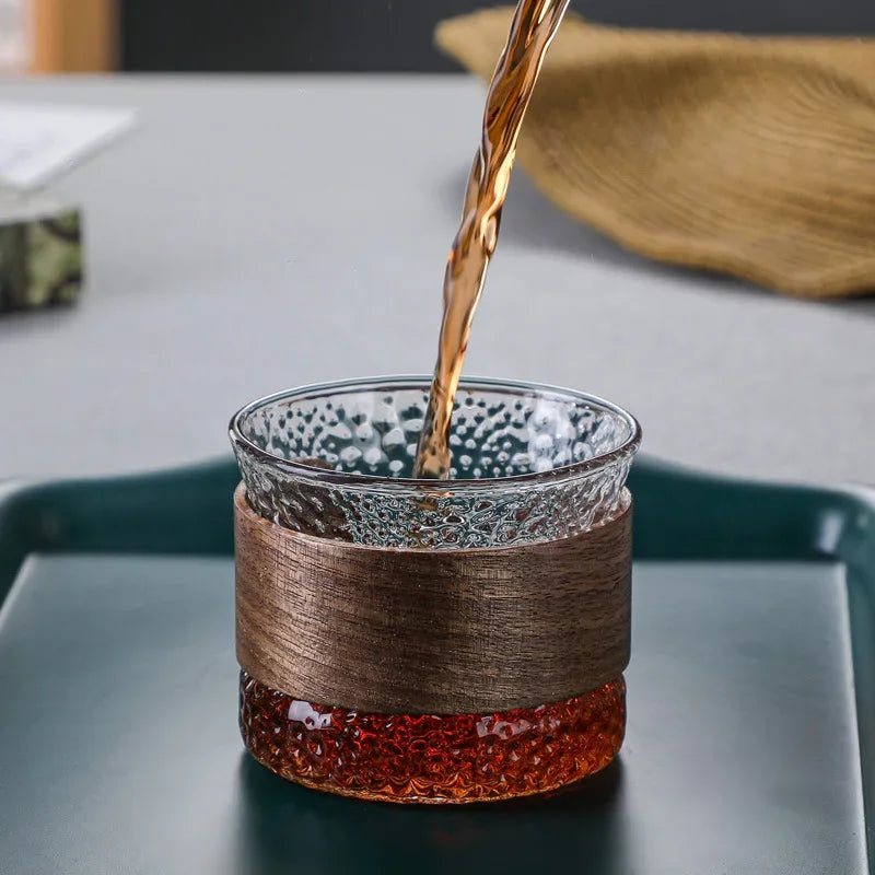 OakFlow Whisky Tumbler – Handmade Glass with Wooden Accent | Stornfield