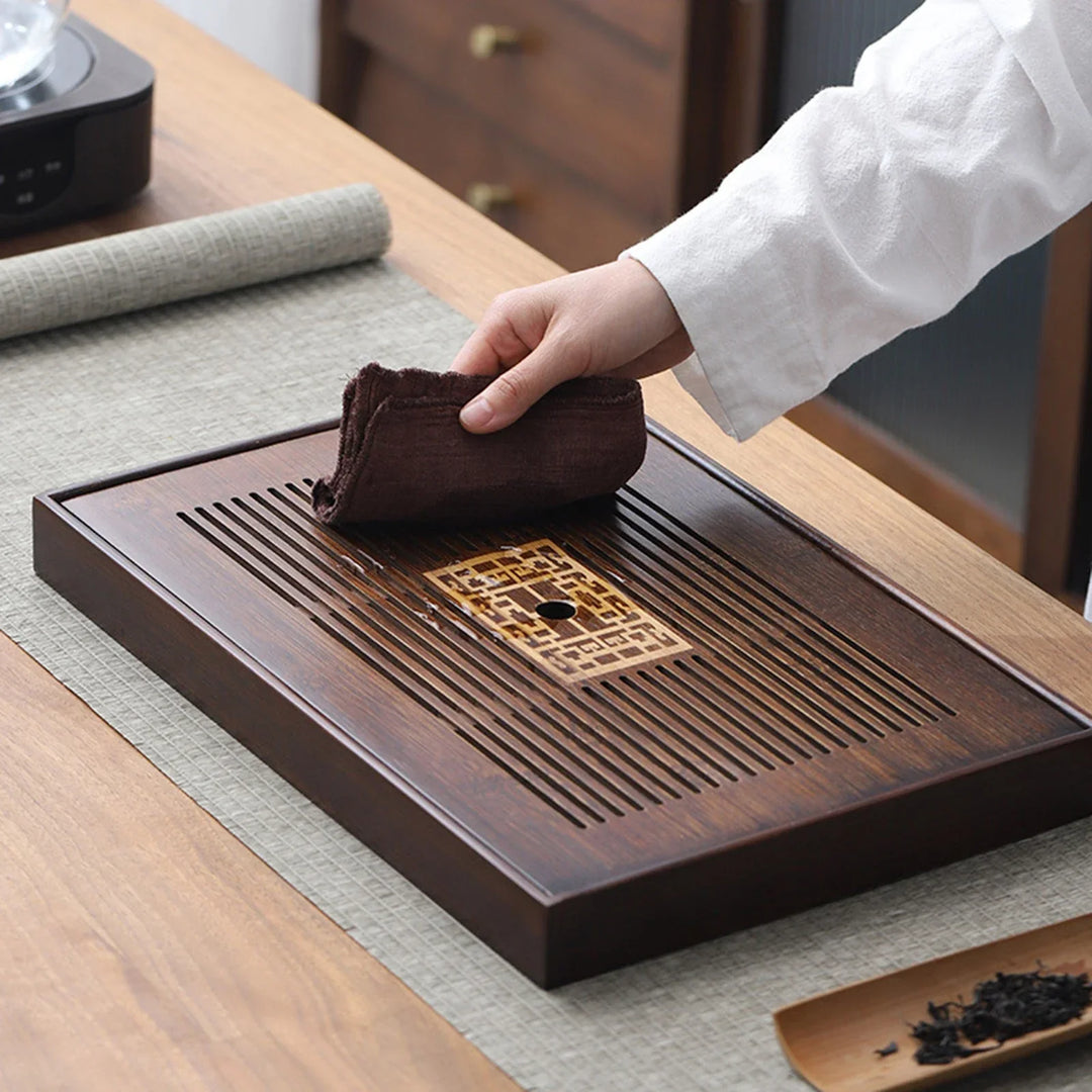 Stornfield | Chinese Tea Tray with Water Storage Box Durable Simple Drainage Type Tea Serving Tray for Teahouse Home Office