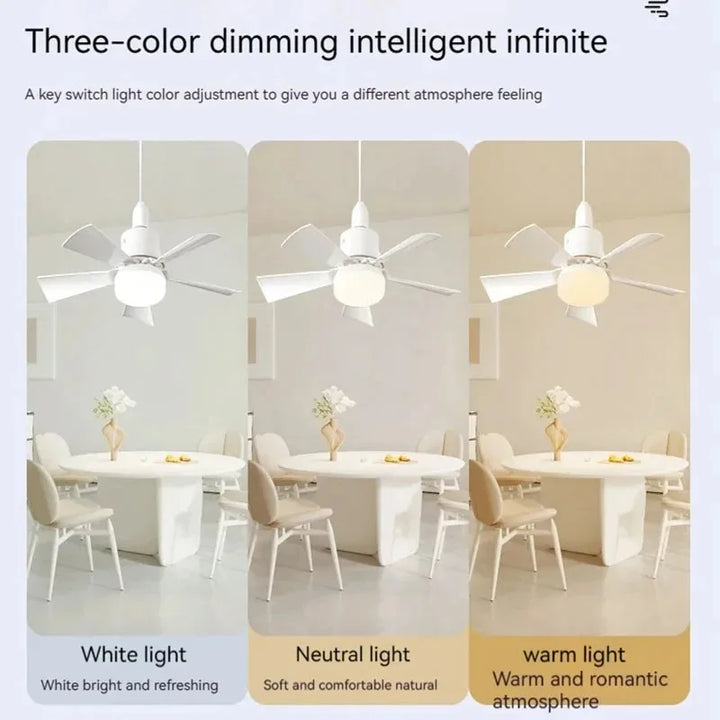 30W E27 Ceiling Fan Light with Remote - LED Dimming Function, Intelligent Silent Fan for Bedroom & Living Room | Stornfield