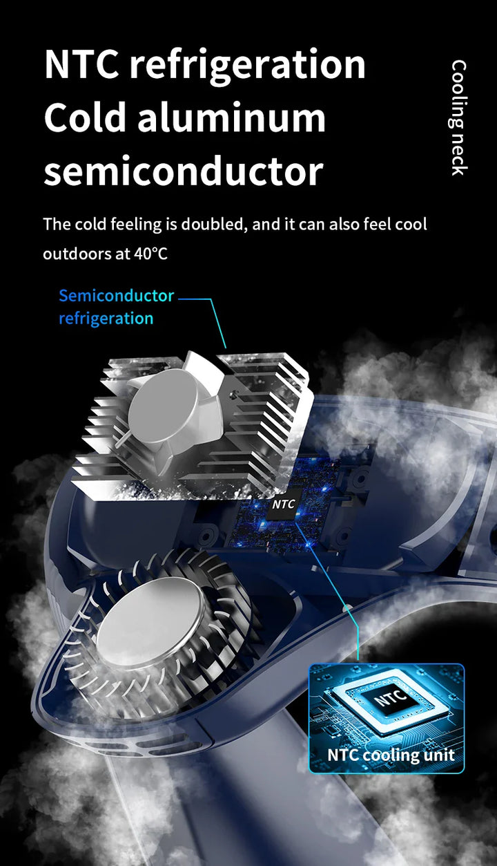 Portable Neck Fan 5200mAh – Rechargeable Wearable Semiconductor Cooling Fan, Personal Outdoor Neck Air Conditioner | Stornfield