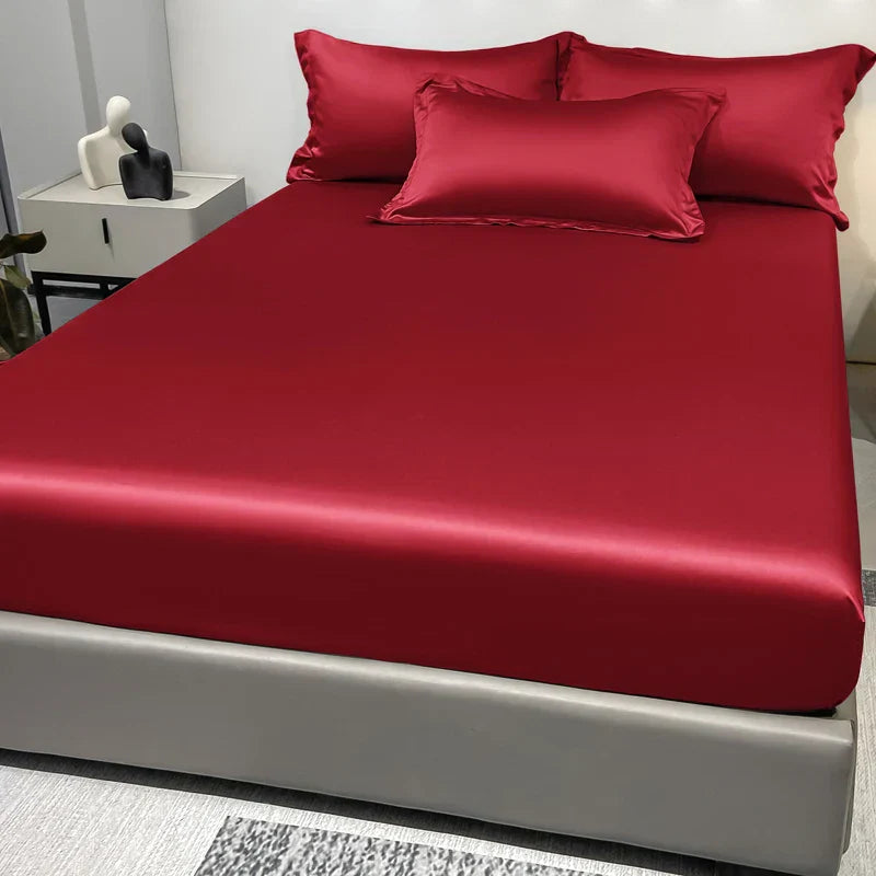 Stornfield | SatinDreams Luxury Fitted Sheet | Silk Satin Sheet | Breathable & Cooling | Wrinkle-Resistant | Easy Care