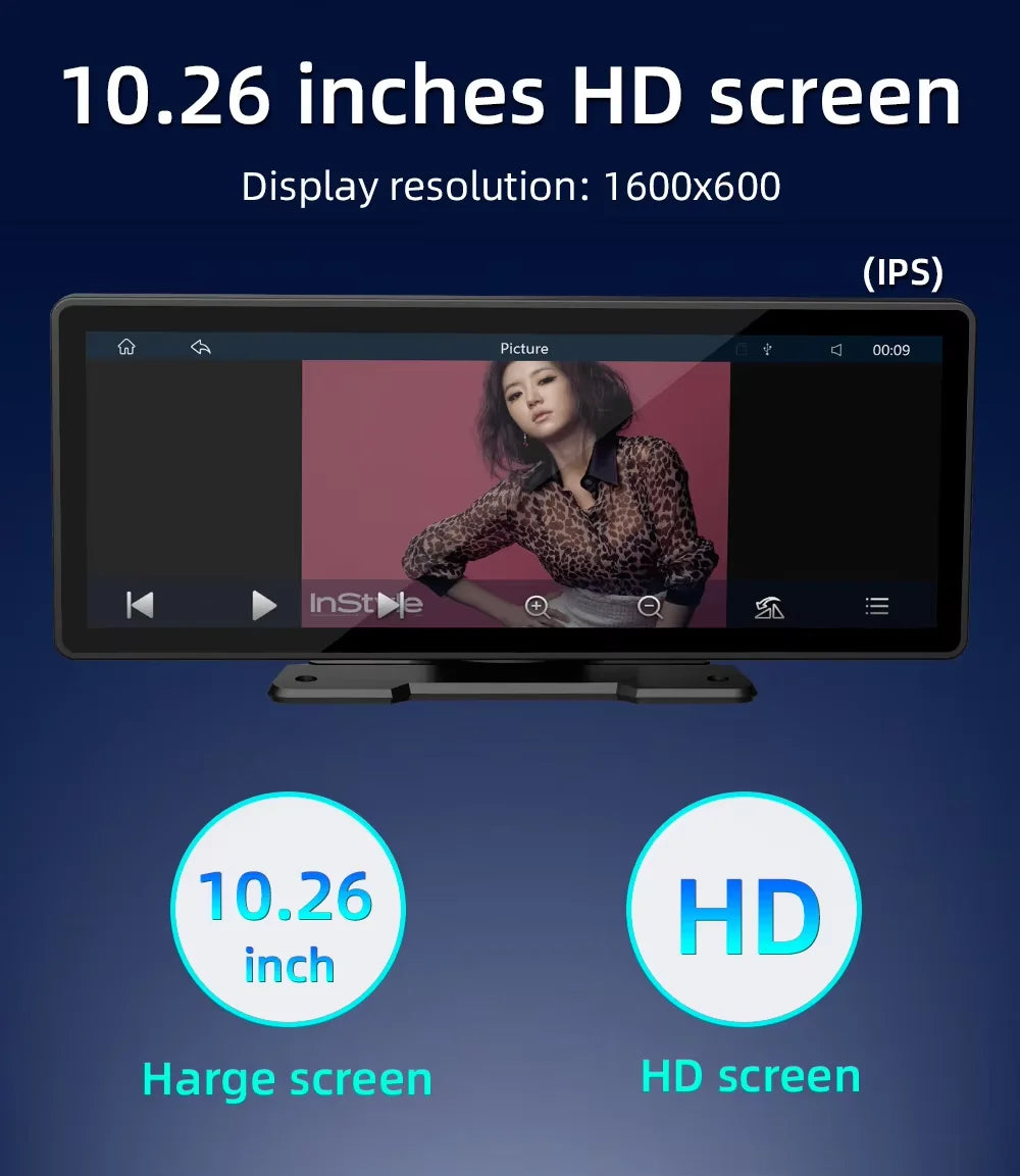 Stornfield | Universal 10.26-Inch (26.06cm) Car Multimedia Player with Wireless CarPlay and Android Auto