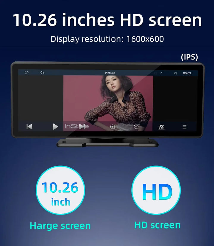 Stornfield | Universal 10.26-Inch (26.06cm) Car Multimedia Player with Wireless CarPlay and Android Auto