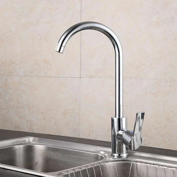 Chrome faucet with single lever mixer – High-quality faucet for sinks, easy to clean, durable and simple installation for modern kitchens | Stornfield