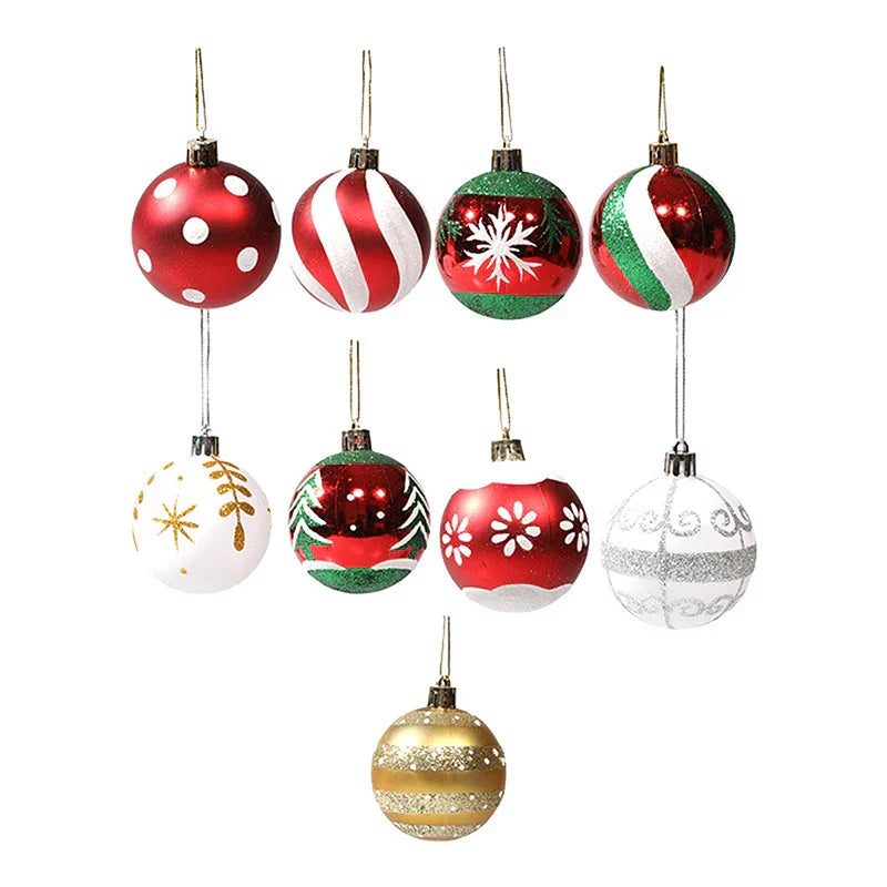 Elegant Snowflake Christmas Baubles Set – High-quality Christmas ornaments in red, white and gold, perfect for festive tree decoration at Christmas | Stornfield