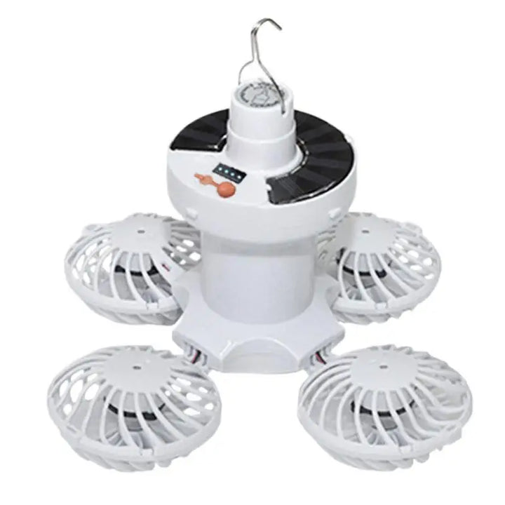 Stornfield | Ventolux Solar Camping Lamp with Fan | Foldable & Portable | 3 Wind Levels & LED Lighting | For Tent, Terrace & Outdoor