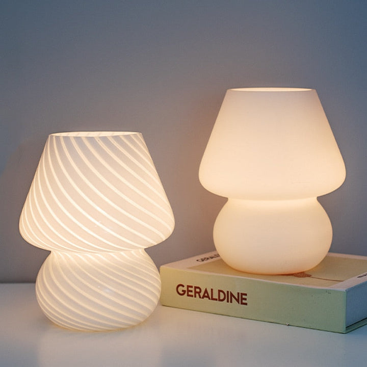 Stornfield | Mushroom-shaped Glass LED Desk Lamp