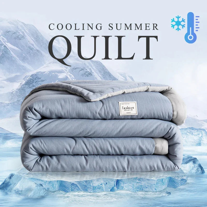 2024 Japanese Cotton-Polyester Summer Quilt – Lightweight, Washable, Skin-Friendly Solid Color Quilt | Stornfield