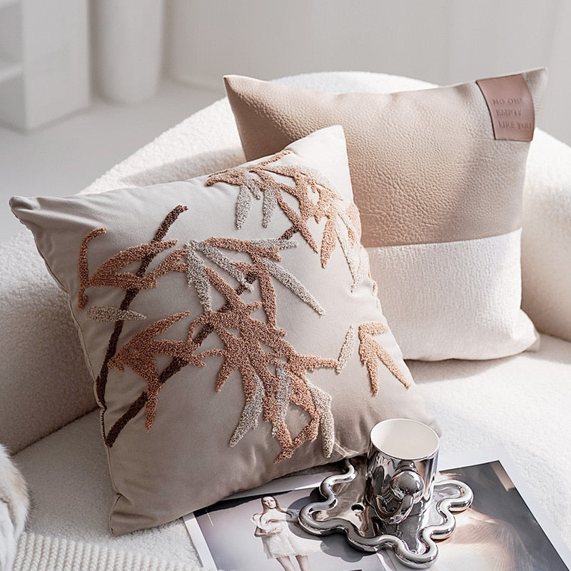 Embroidered Orchid Cushion Cover | Stornfield