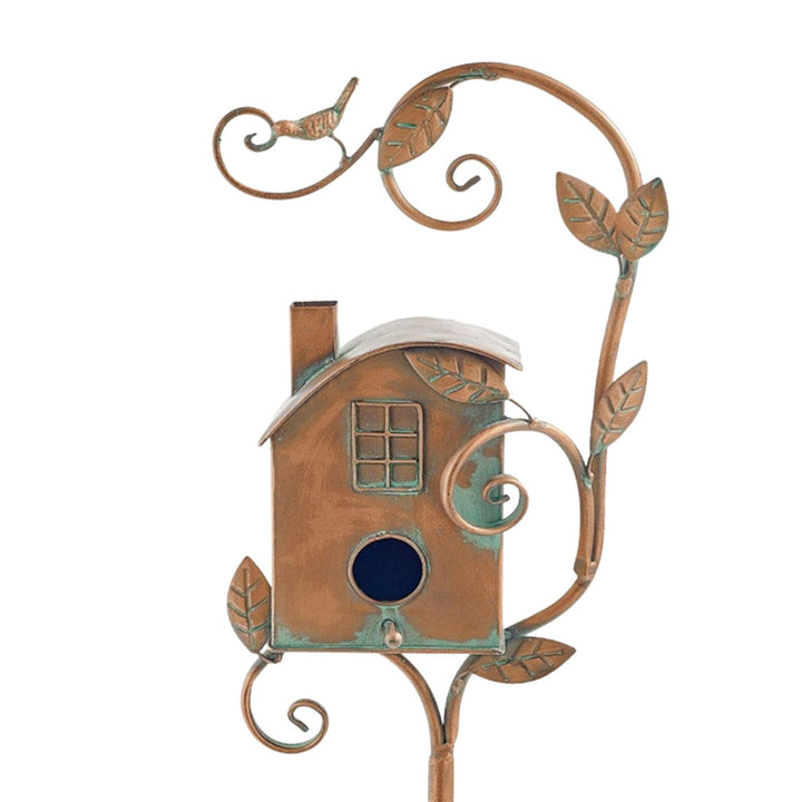 Stornfield | Metal Art Birdhouse on Garden Stake - FeatherNest