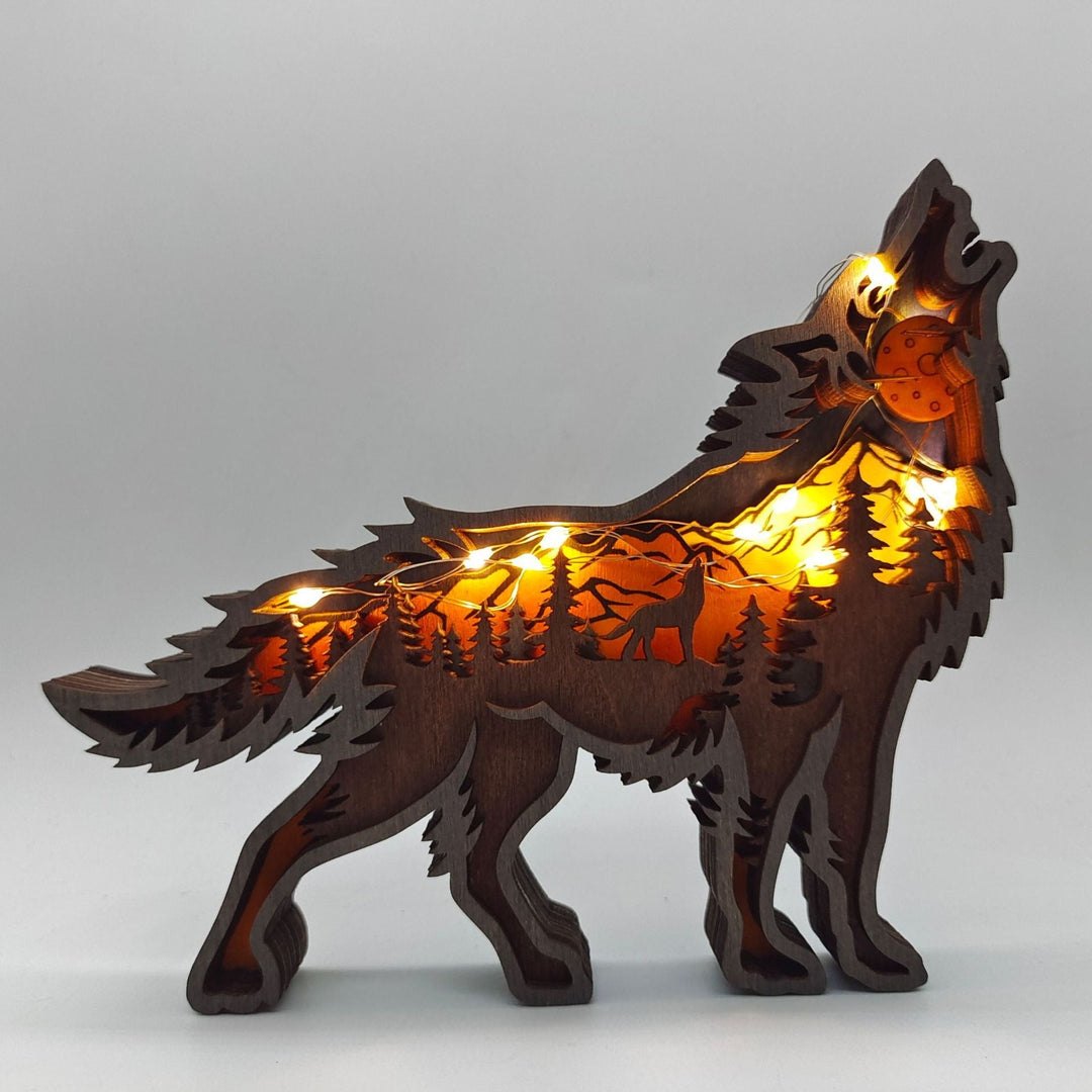 Nightglow Wooden Craft Wolf Decor | Stornfield