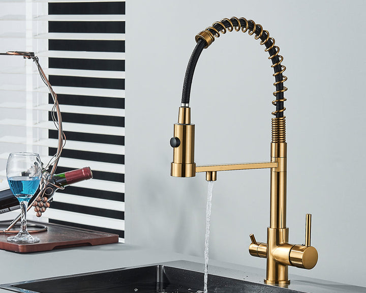 Sandsberg Black Filter Kitchen Faucet with Dual Outlet – Mixing Tap with Water Filter for Kitchens, Water Treatment and Cleaning | Stornfield