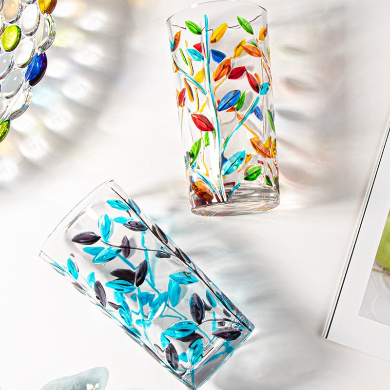 Hand-painted glass leaf cup | Stornfield