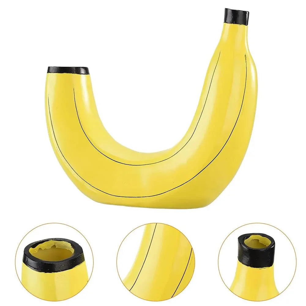 Stornfield | Banana Vase, Resin Flower Vase, Cute Banana Shape, Decorative Table Vase for Floral Arrangements, Living Room, Bedroom, Home Decor