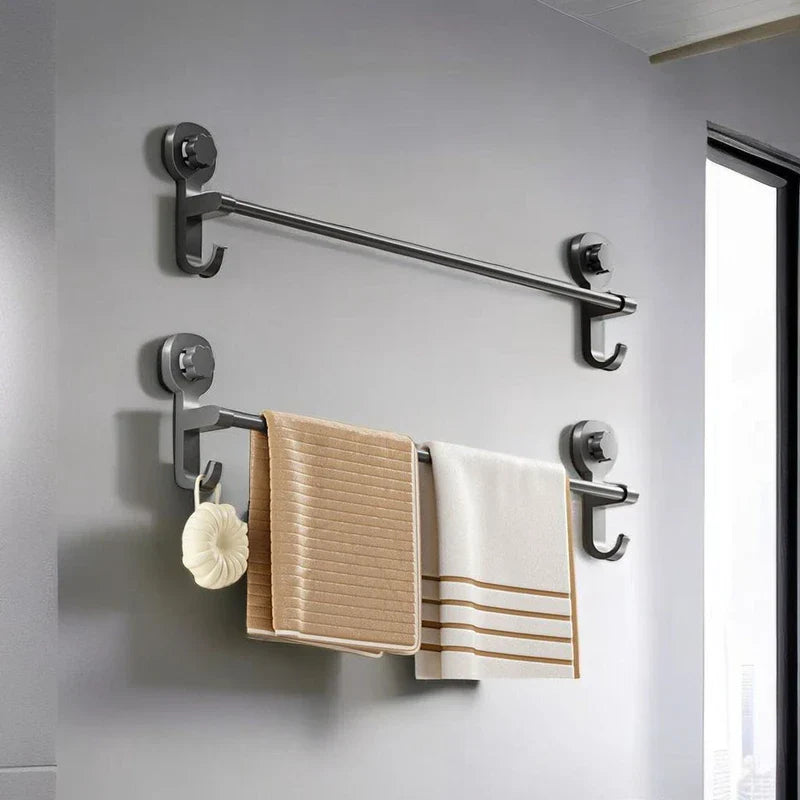 MagnaGrip Power Suction Cup Towel Holder – Black self-adhesive towel holder without drilling Stornfield