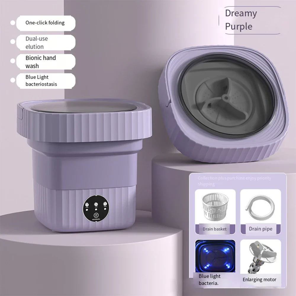 Compact Folding Ultrasonic Travel Laundry Washing Machine | Stornfield