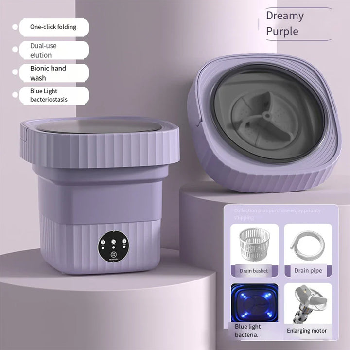 Compact Folding Ultrasonic Travel Laundry Washing Machine | Stornfield