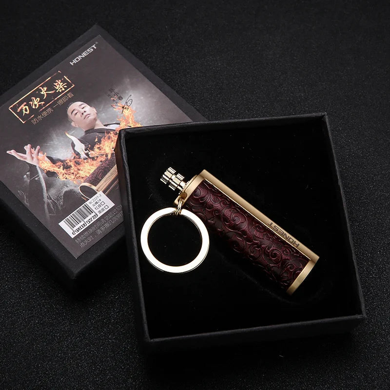 Leather Keychain Metal Match Inferno Lighter | Stornfield