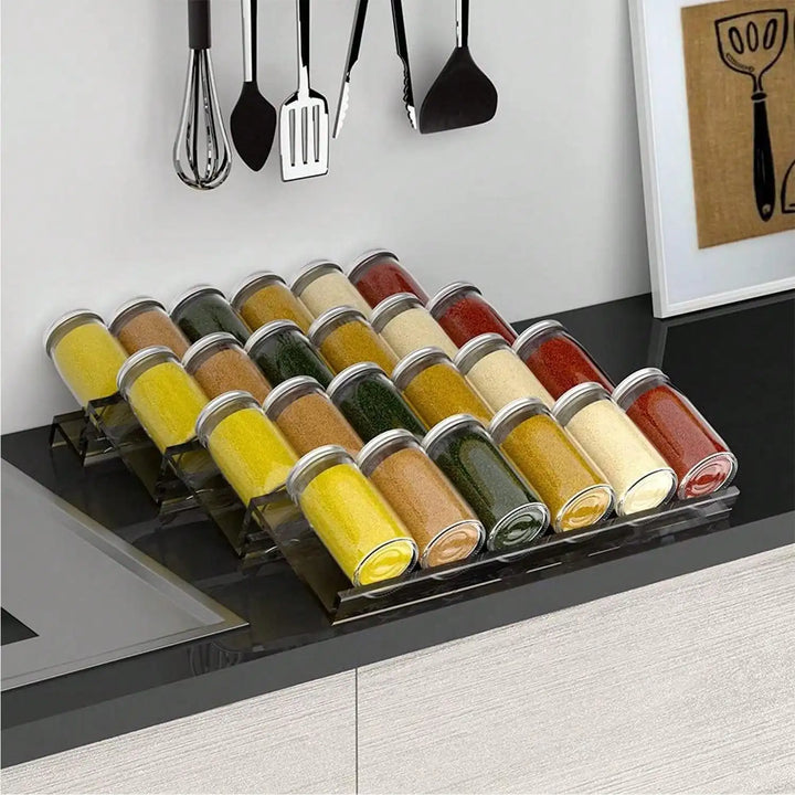 Spice drawer organizer made of acrylic | 2 levels, angled & stackable | Stornfield