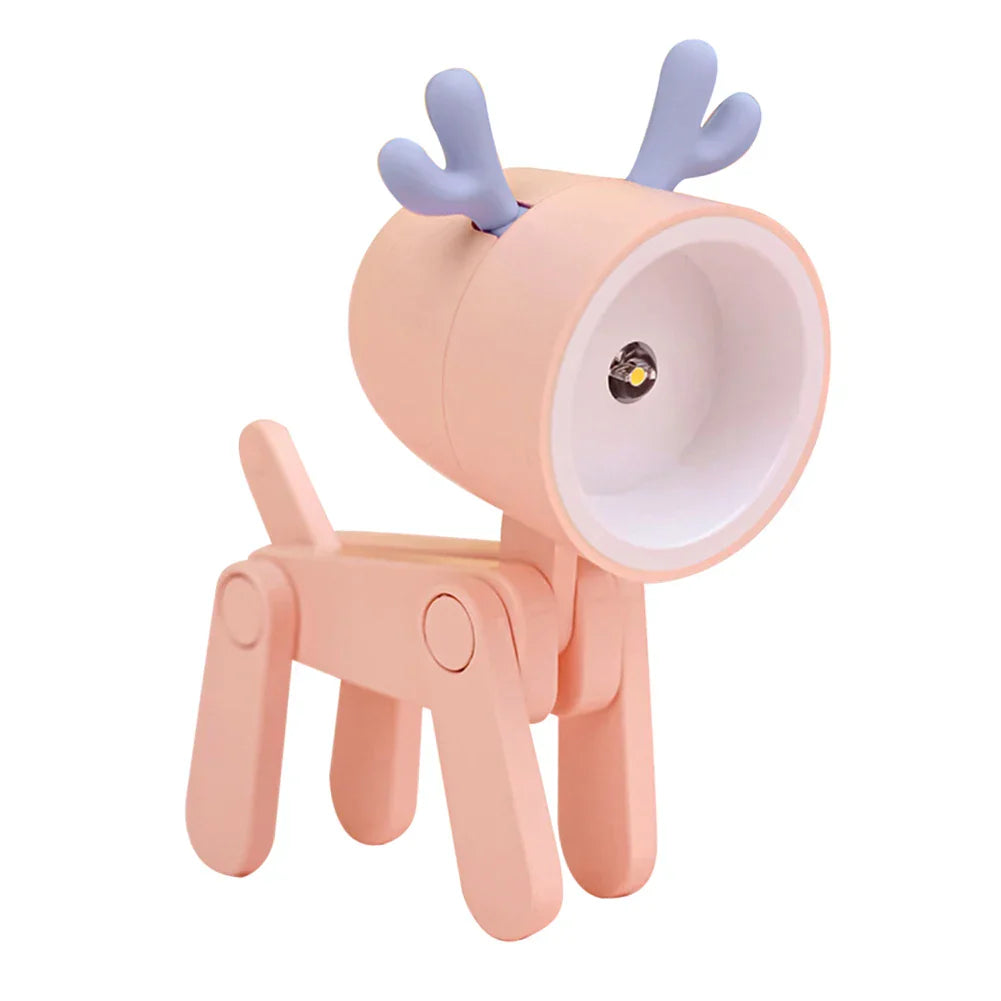 Stornfield | Cute LED Night Light - Mini Dog, Deer, Dinosaur Foldable Table Lamp for Children's Bedroom