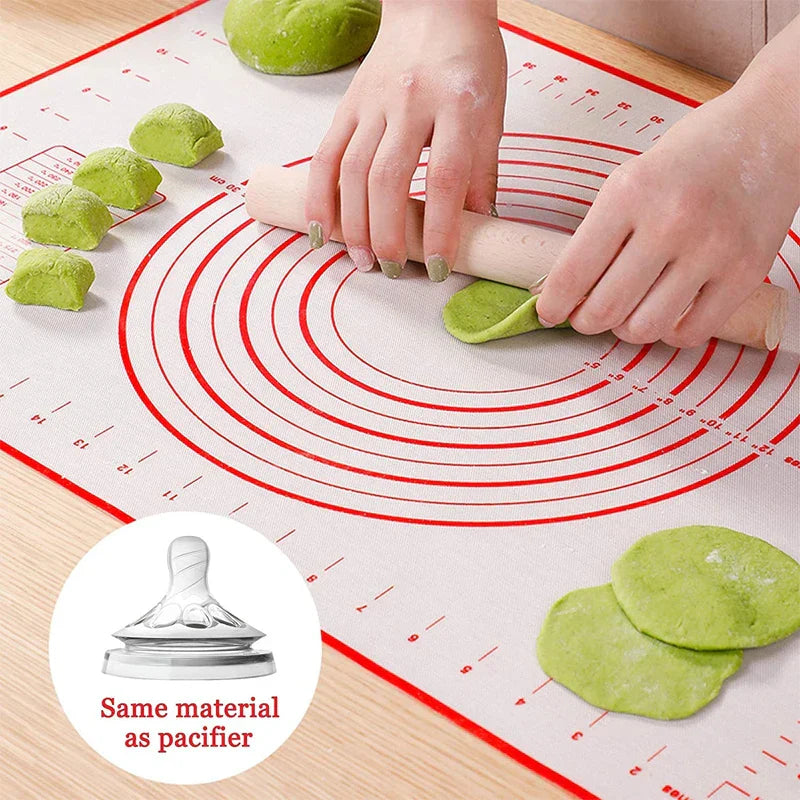 Stornfield | BakeFlex Silicone Baking Mat | Extra Thick & Non-Stick | With Measuring Scale | Perfect for Rolling Out Dough, Fondant & Pastry