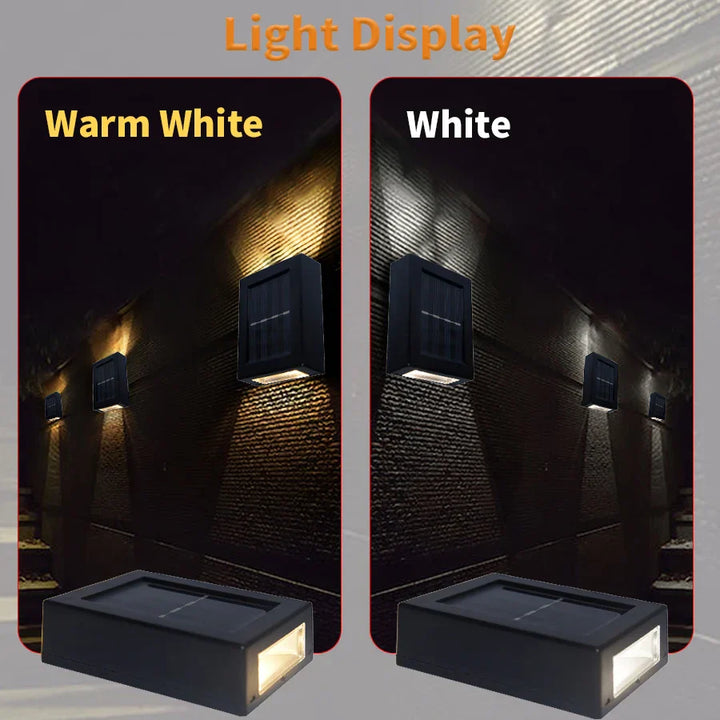 Stornfield | Lampe murale LED solaire étanche : Éclairage vers le haut et vers le bas pour balcon, jardin, rue et paysage