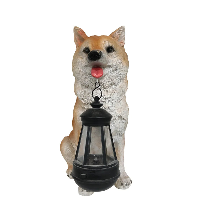 Stornfield | Solar-Powered Resin Dog Statue Lamp