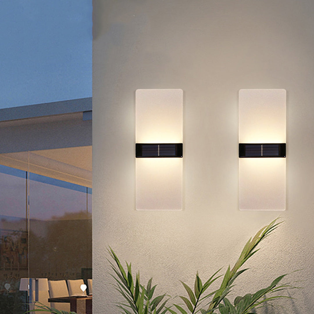 Kacela - Solar Outdoor Modern Milk Shade Wall Light Set | Stornfield