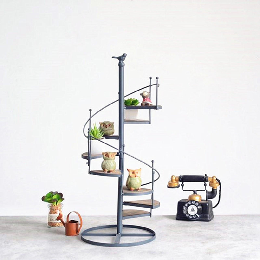Stornfield Elegant Spiral Plant Stand for Balcony and Garden Arrangements