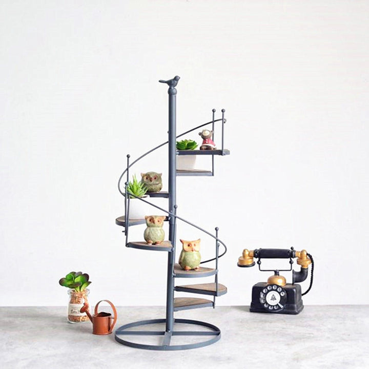 Stornfield Elegant Spiral Plant Stand for Balcony and Garden Arrangements