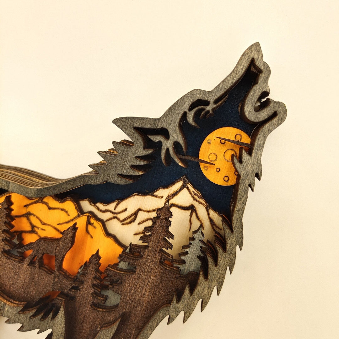 Nightglow Wooden Craft Wolf Decor | Stornfield