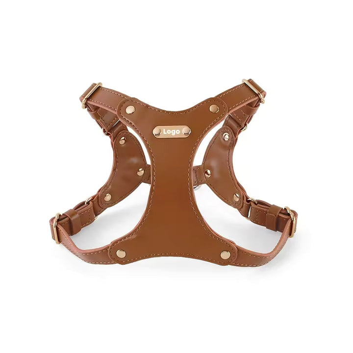 Adjustable Leather Dog Harness with Custom Engraving Stornfield