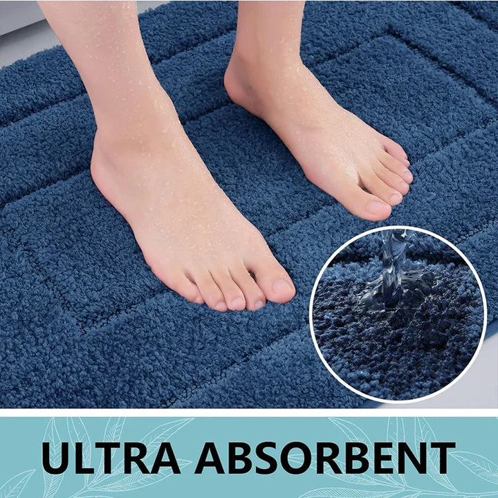 Bathroom Mat Microfiber Non-Slip – Double Layer Bath Mat | Highly Absorbent & Soft | Comfort Doormat | Stornfield