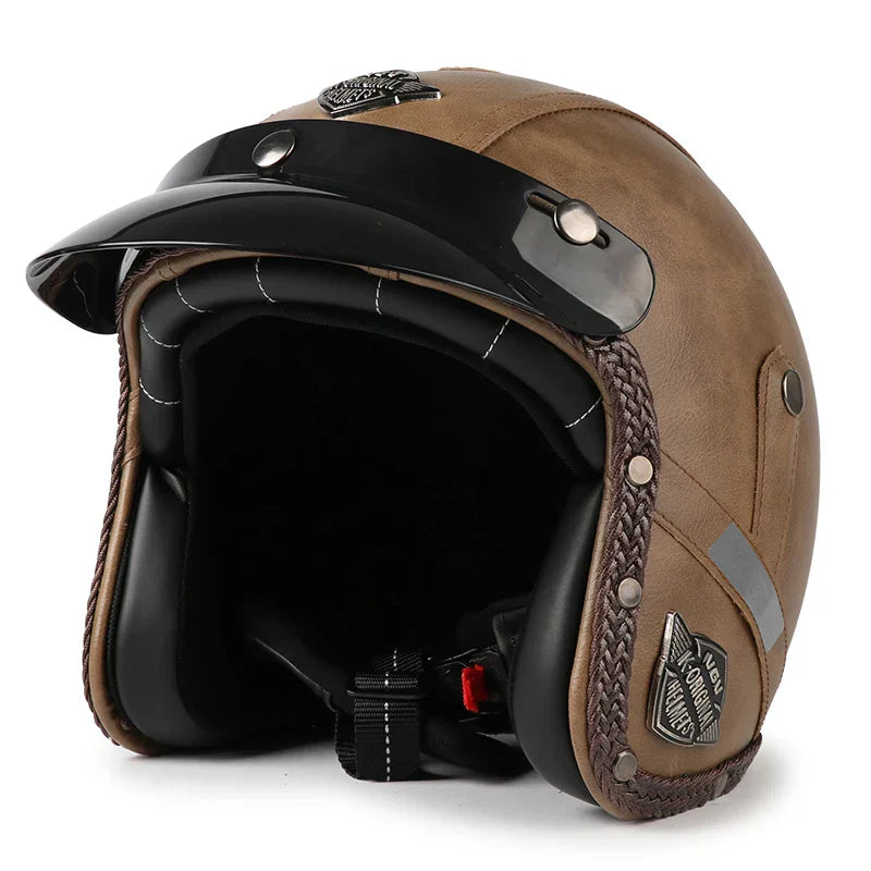 Stornfield | Retro Motorcycle Helmet – Kael – (Open Face 3/4)