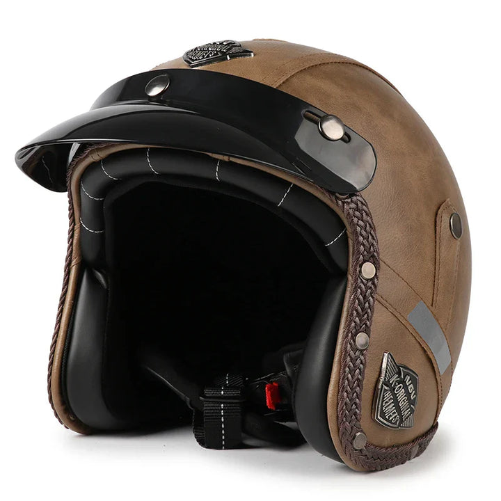 Stornfield | Retro Motorcycle Helmet – Kael – (Open Face 3/4)