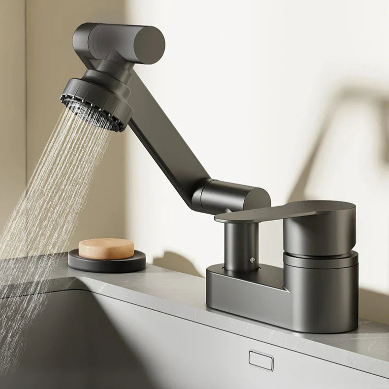 Aqua Twist Duo-Flex Basin Mixer – 360° swiveling two-hole faucet for hot and cold water Stornfield