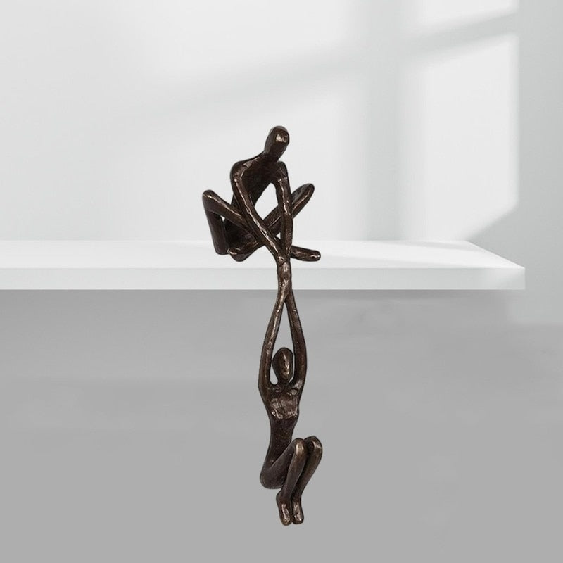 Verbindo Decorative Figure Polystone Black Modern Sculpture 20 cm | Stornfield