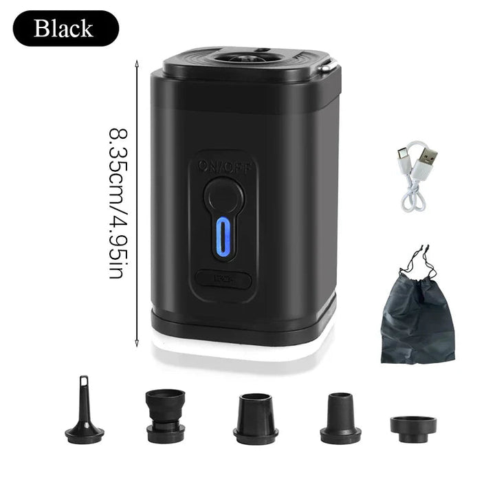 Mini air pump USB-C with 5 nozzles – 200 L/min | Stornfield