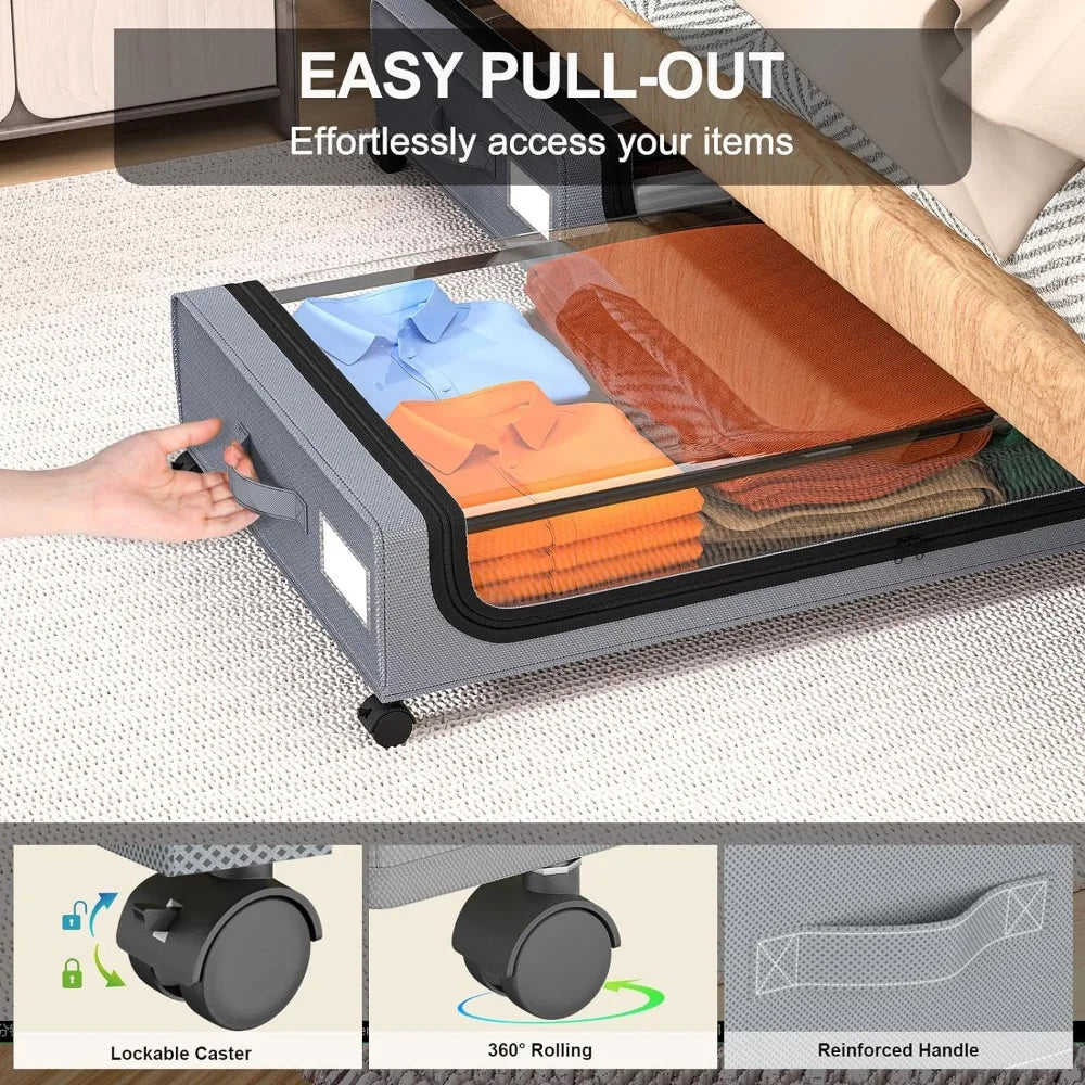 Underbed Storage StackaStonrfielde Wheeled Box Organizer | Stonrfield