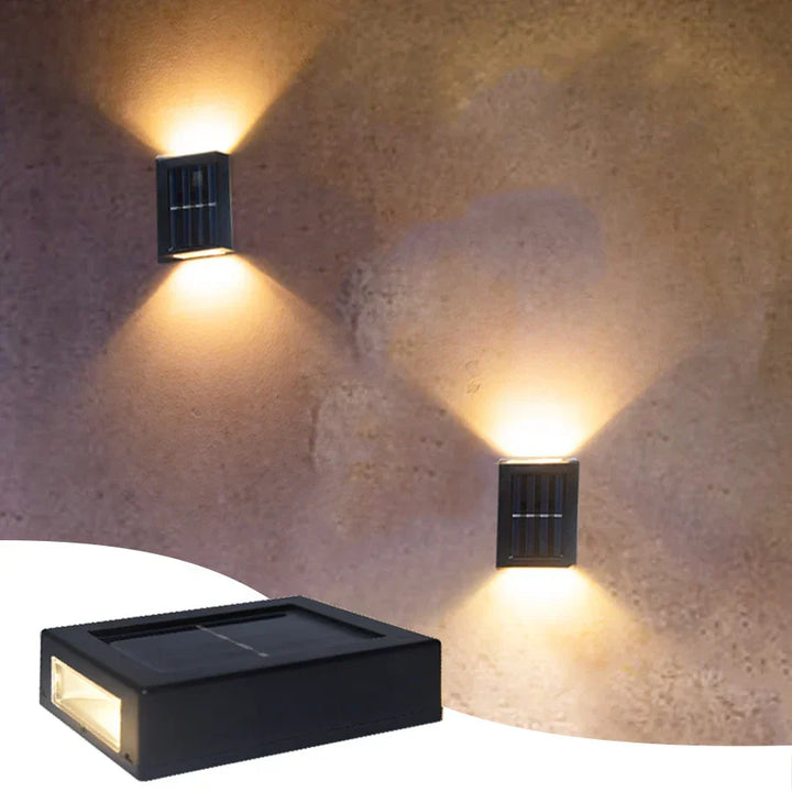 Stornfield | Waterproof LED Solar Wall Light: Up and Down Light for Balcony, Garden, Street and Landscape