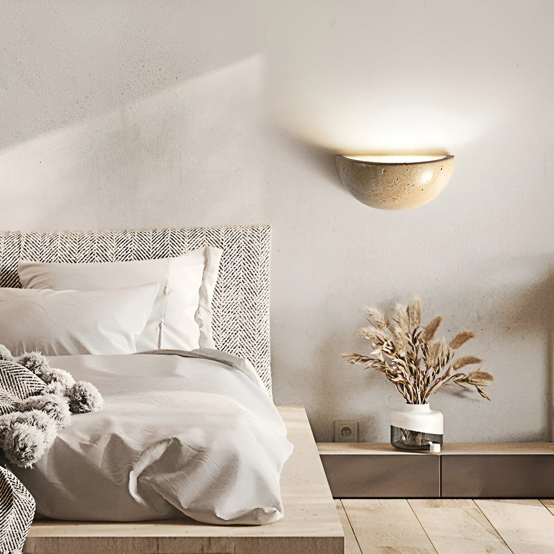 Half-Round LED Wabi-Sabi Wall Lamp - ZenGlow | Stornfield