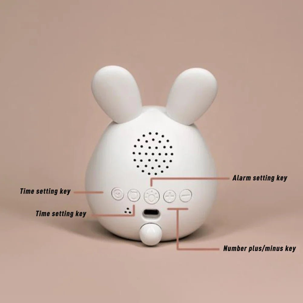 Rabbit-Shaped Kids' Alarm Clock with LED Night Light - BunniGlow | Stornfield