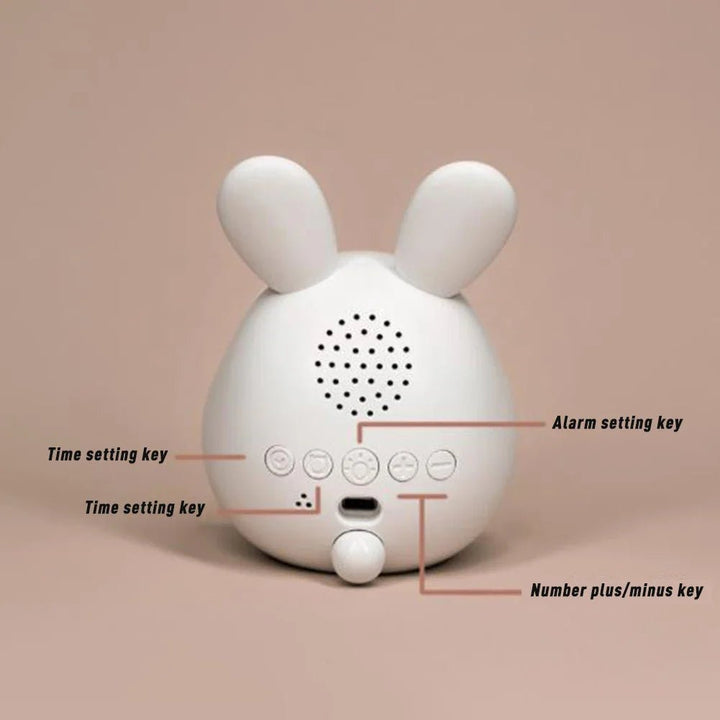 Rabbit-Shaped Kids' Alarm Clock with LED Night Light - BunniGlow | Stornfield